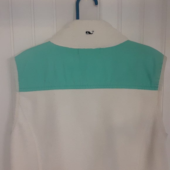Vineyard Vines XXS fleece vest white and aqua - Picture 11 of 13